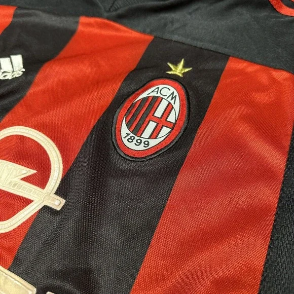 Vintage Mens‎ adidas AC Milan Home football shirt Soccer Jersey 2000 Size XL